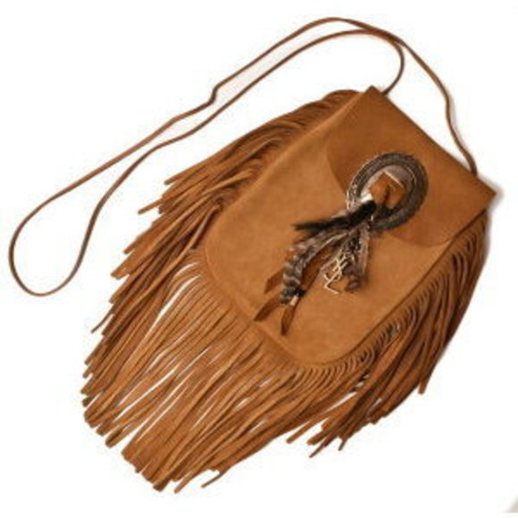 Saint Laurent Paris Shoulder Bag fringed western brown - Picture 1 of 6